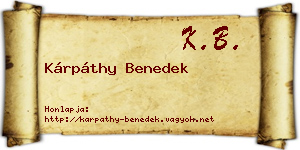 Kárpáthy Benedek névjegykártya