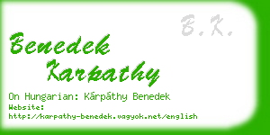 benedek karpathy business card